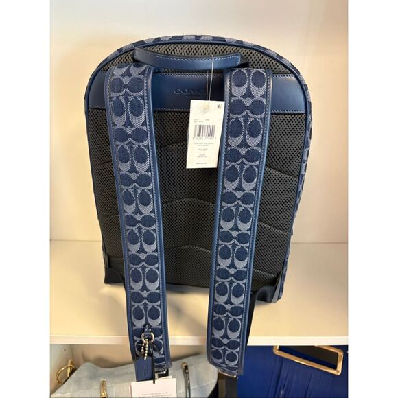 NWT Coach Carter Backpack In Monogrammed Denim - Picture 7 of 13